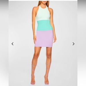 Susana Monaco stretchy tricolor colorblock dress